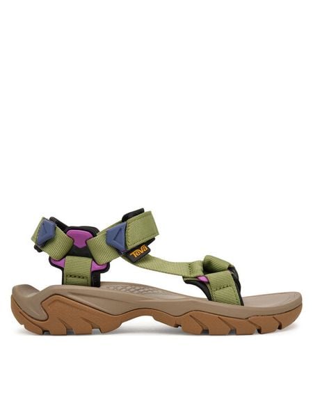 Teva Sandały Terra Fi 5 Universal 1099443 Zielony. Zielone sandały damskie Teva, bez wzorów, z materiału, bez obcasa, bez zapięcia. Za 443.99 zł.