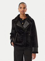 Rinascimento Futro CFC0127145003 Czarny Regular Fit. Czarne płaszcze damskie Rinascimento, xs, bez wzorów, z futra, bez kaptura. Za 869.99 zł.