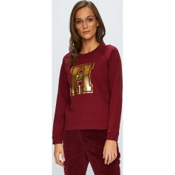 Tommy Hilfiger - Bluza. Brązowe bluzy damskie Tommy Hilfiger, z nadrukiem, z bawełny. Za 359.90 zł.
