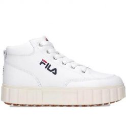 Buty do chodzenia damskie Fila Sandblast L Mid. Białe obuwie sportowe damskie Fila, bez wzorów, z gumy, trekkingowe. Za 286.00 zł.