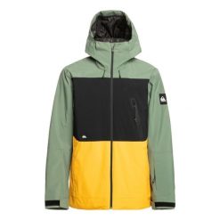 Kurtka snowboardowa męska Quiksilver Sycamore. Zielone kurtki snowboardowe męskie Quiksilver, m, bez wzorów, bez kaptura, narciarskie. W wyprzedaży za 978.75 zł.