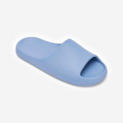 Klapki basenowe Nabaiji 500 Style. Niebieskie klapki damskie NABAIJI, bez wzorów, z materiału, sportowe, bez obcasa. Za 59.99 zł.