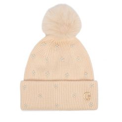 Czapka Guess. Brązowe czapki i kapelusze damskie Guess, na zimę, z aplikacjami. Za 154.99 zł.