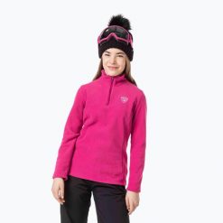 Bluza dziecięca Rossignol Girl Fleece. Czerwone bluzy dla dziewczynek Rossignol, na jesień, bez wzorów, z materiału, bez ramiączek, bez kaptura. Za 179.99 zł.