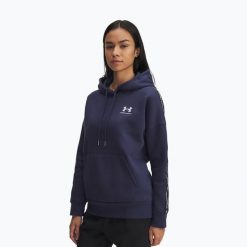 Bluza Under Armour Icon Fleece Taped Hoody. Niebieskie bluzy damskie Under Armour, bez wzorów, bez kaptura. Za 179.99 zł.