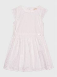 Guess Sukienka codzienna K3GK10 WFBC0 Biały Regular Fit. Białe sukienki dla dziewczynek Guess, z aplikacjami, z bawełny, bez ramiączek. Za 249.99 zł.