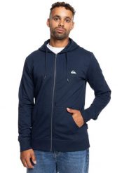 Bluza na zamek BASIC ZIP Mężczyźni. Brązowe bluzy męskie Quiksilver, m, bez wzorów, z bawełny, z kapturem. Za 219.99 zł.