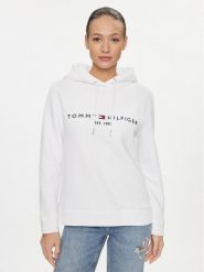 Tommy Hilfiger Bluza Heritage WW0WW31998 Biały Regular Fit. Białe bluzy damskie Tommy Hilfiger, m, bez wzorów, z bawełny, bez kaptura. Za 339.99 zł.