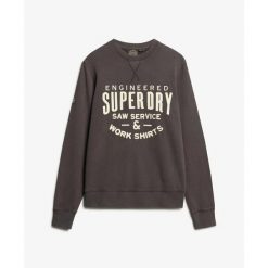 Bluza z nadrukiem Superdry Workwear. Czarne bluzy męskie Superdry., l, z aplikacjami, bez kaptura. Za 310.75 zł.