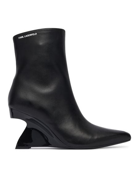KARL LAGERFELD Botki Waverly KL34645 Czarny. Czarne botki damskie KARL LAGERFELD, ze skóry, bez obcasa, na słupku, bez zapięcia. Za 1,099.00 zł.