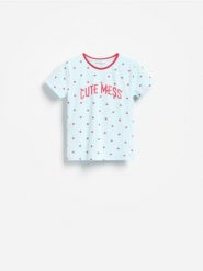 T-shirt z bawełną - jasnoturkusowy. Niebieskie t-shirty damskie Reserved, l, bez wzorów, z bawełny, bez kołnierzyka. Za 49.99 zł.
