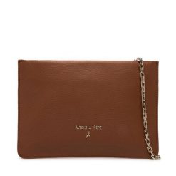 Torebka Patrizia Pepe. Brązowe kopertówki damskie Patrizia Pepe, bez wzorów, bez dodatków. Za 729.99 zł.