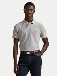 Polo Ralph Lauren Polo 710680784466 Szary jasny Custom Slim Fit. Szare koszulki polo męskie Polo Ralph Lauren, l, bez wzorów, z bawełny, bez ramiączek. Za 599.99 zł.