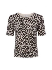 Marie Lund Damska koszulka z dzianiny Kobiety beżowy|brązowy wzorzysty, XXL. Brązowe t-shirty damskie Marie Lund, xxl, bez wzorów, z dzianiny, bez kołnierzyka. Za 159.95 zł.