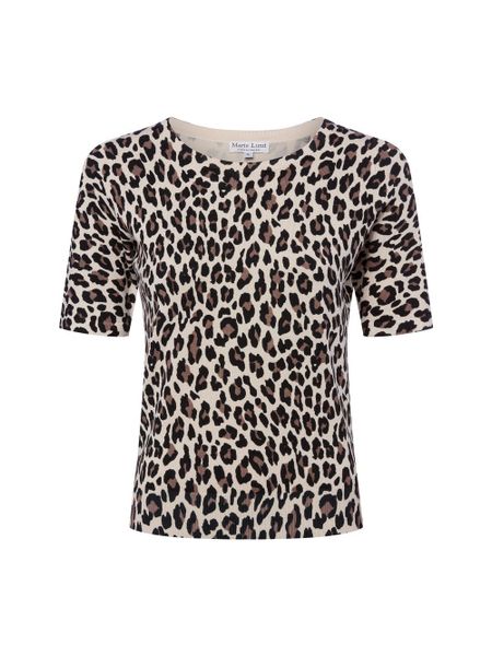 Marie Lund Damska koszulka z dzianiny Kobiety beżowy|brązowy wzorzysty, XXL. Brązowe t-shirty damskie Marie Lund, xxl, bez wzorów, z dzianiny, bez kołnierzyka. Za 159.95 zł.