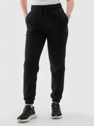 4F Spodnie dresowe joggery damskie - czarne XXL. Czarne spodnie dresowe damskie 4f, s, bez wzorów, z bawełny. Za 129.99 zł.