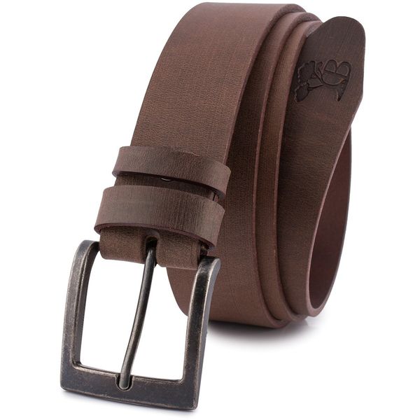 Pasek skórzany BELTIMORE r.90-105 cm E43 brązowy. Brązowe paski damskie bez wzorów, klasyczne. Za 59.99 zł.