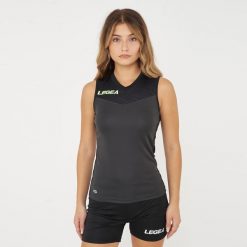Męska Koszulka Biegowa Cilento Szaro-Czarna. Czarne koszulki sportowe męskie Legea, m, bez wzorów, z bawełny, bez kołnierzyka, bez ramiączek. Za 120.00 zł.
