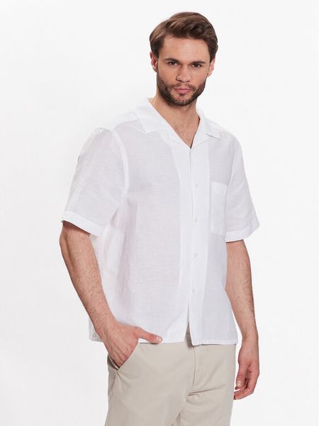 Calvin Klein Koszula K10K109521 Biały Regular Fit. Białe koszule męskie Calvin Klein, m, bez wzorów, z bawełny, bez kołnierzyka, bez ramiączek. Za 231.99 zł.