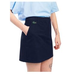 Spódnica tenisowa damska Lacoste. Niebieskie spódnice damskie Lacoste, na lato, xs, z aplikacjami, z materiału, eleganckie, dopasowane. Za 317.00 zł.
