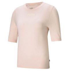 Koszulka damska Puma Modern Basics Tee Cloud różowa. Czerwone koszulki sportowe damskie Puma, s, bez wzorów, sportowe, bez kołnierzyka. Za 72.90 zł.