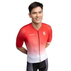 Męska koszulka rowerowa z krótkim rękawem Real Sporting de Gijón x. Czerwone buty sportowe męskie SIROKO, bez zapięcia, rowerowe. Za 339.00 zł.