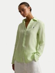 Polo Ralph Lauren Koszula 211A96158001 Zielony Classic Fit. Zielone bluzki damskie Polo Ralph Lauren, xs, bez wzorów, ze lnu, bez kołnierzyka, bez ramiączek. Za 858.99 zł.