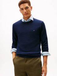 Tommy Hilfiger sweter z dzianiny Mężczyźni Bawełna niebieski, XXL. Niebieskie swetry przez głowę męskie Tommy Hilfiger, m, bez wzorów, z bawełny, bez kołnierzyka. Za 329.95 zł.