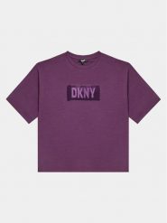 DKNY T-Shirt D35T02 D Fioletowy Regular Fit. Fioletowe t-shirty i topy dla dziewczynek DKNY, bez wzorów, z bawełny, bez ramiączek. Za 239.99 zł.