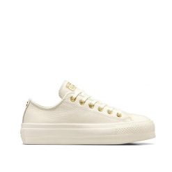 Buty CONVERSE CHUCK TAYLOR ALL STAR PLATFORM GOLDEN HITS Biały. Brązowe trampki i tenisówki damskie Converse, bez wzorów, ze skóry, retro, bez zapięcia. Za 427.81 zł.