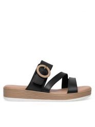 Lasocki Klapki WFA2719-2Z Czarny. Czarne klapki damskie Lasocki, bez wzorów, ze skóry, bez obcasa. Za 99.99 zł.