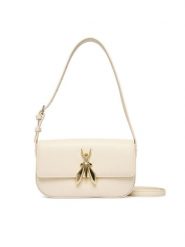 Patrizia Pepe Torebka 8B0231/L061 Écru. Listonoszki damskie Patrizia Pepe, bez wzorów, z lakierowanej skóry, lakierowane, bez dodatków. Za 1,179.00 zł.