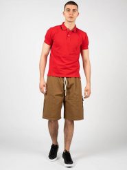 Koszulka polo do golfa męska Sustainable. Czerwone koszulki polo męskie Geox, m, bez wzorów, z bawełny, klasyczne, bez ramiączek. Za 177.00 zł.
