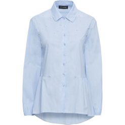 Bluzka z perełkami bonprix niebiesko-biel wełny. Bluzki damskie marki bonprix. Za 89.99 zł.