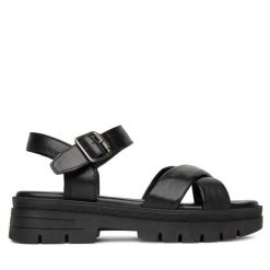 Sandały Lasocki. Czarne sandały damskie Lasocki, bez wzorów, bez obcasa, na płaskiej podeszwie, bez zapięcia. Za 159.99 zł.
