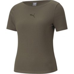 Koszulka damska Puma HER Ribbed Slim Tee Grape Leaf. Zielone t-shirty damskie Puma, m, bez wzorów, bez kołnierzyka. Za 95.00 zł.