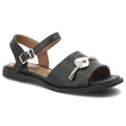 Sandały damskie Artiker, cholewka ze skóry naturalnej licowej pasek wokół kostki z regulacją na klamrę, czarne, 58C1606. Czarne klapki damskie Artiker, bez wzorów, ze skóry, bez obcasa, bez zapięcia. Za 189.00 zł.