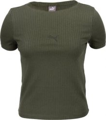Puma Koszulka damska Puma HER Ribbed Slim Tee Grape Leaf khaki 531917 44 XL. Brązowe t-shirty damskie Puma, xl, bez wzorów, bez kołnierzyka. Za 114.87 zł.