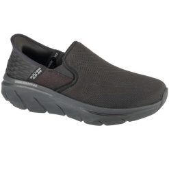 Buty sportowe Sneakersy męskie, Slip-ins: D'Lux Walker 2.0 - Reeler. Czarne buty sportowe męskie Skechers, bez zapięcia, trekkingowe. Za 379.99 zł.