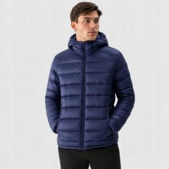 KURTKA MĘSKA ZIMOWA PUCHOWA NARCIARSKA 4F PUCH NATURALNY TDJAM0733 XL. Niebieskie kurtki męskie 4f, na zimę, m, bez wzorów, z dresówki, narciarskie. Za 799.99 zł.