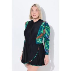 Damskie Sukienka kąpielowa wzór dżungli miękkie miseczki długi rękaw stójka. Czarne kostiumy jednoczęściowe damskie Ulla Popken, plus size, bez wzorów, z elastanu, sportowe, plus size. Za 349.99 zł.