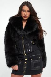 Kurtka damska z futrem ELISABETTA FRANCHI. Kurtki damskie Elisabetta Franchi, bez wzorów, bez kaptura. Za 4,249.00 zł.