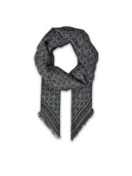 Calvin Klein Chusta Aop Monogram Jacquard LV04F8054G Czarny. Czarne czapki i kapelusze damskie Calvin Klein, bez wzorów, z materiału. Za 169.99 zł.