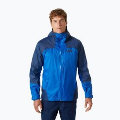 Kurtka przeciwdeszczowa męska Helly Hansen Verglas 2L Shell. Niebieskie kurtki męskie Helly Hansen, l, bez wzorów, bez kaptura. Za 879.99 zł.