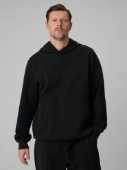 4F Bluza dresowa regular z kapturem męska - czarna S. Czarne bluzy męskie 4f, m, bez wzorów, z dresówki, z kapturem. Za 249.99 zł.