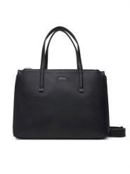 Calvin Klein Torebka Ck Must Tote Md LV04F3098G Czarny. Czarne torebki do ręki damskie Calvin Klein, bez wzorów, ze skóry, bez dodatków. Za 449.99 zł.