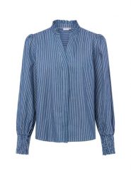 Nümph Bluzka damska - Nuemilie Kobiety niebieski w paski, 36. Niebieskie bluzki damskie Nümph, bez wzorów, bez kołnierzyka, bez ramiączek. Za 349.95 zł.