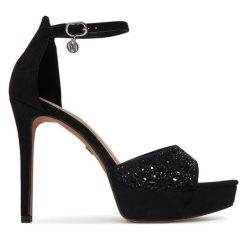 Sandały Nine West. Czarne sandały damskie Nine West, bez wzorów, bez obcasa, na szpilce, bez zapięcia. Za 167.99 zł.