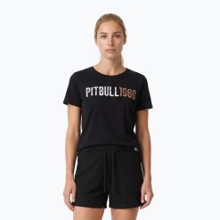 Koszulka damska Pitbull Beach Girl. Czarne t-shirty damskie PITBULL, m, bez wzorów, z bawełny, eleganckie, bez kołnierzyka. Za 79.99 zł.