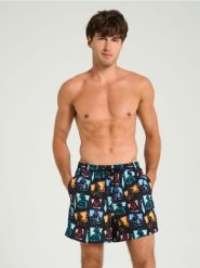 Szorty kąpielowe Star Wars - czarny. Czarne krótkie spodenki sportowe męskie Sinsay, l, bez wzorów. Za 39.99 zł.